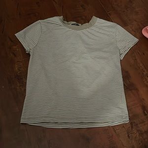 Splash striped crop-top, size S, tan/white